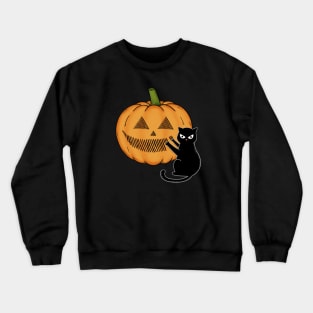 Cat and pumpkin Crewneck Sweatshirt